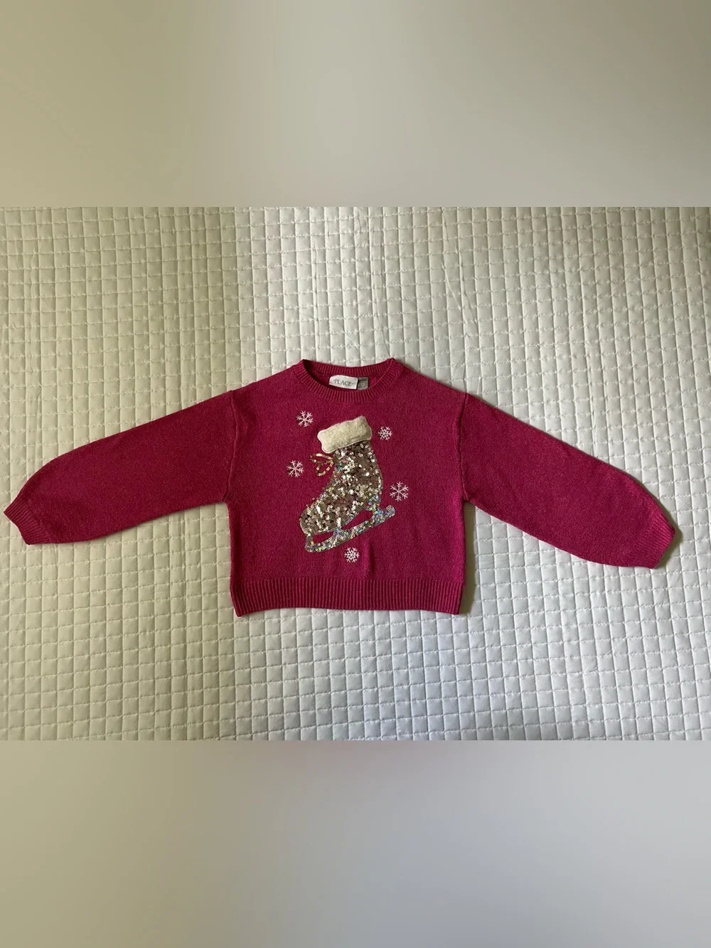 Place Girls Holiday Sweater Set - Red, Pink, Cream size 7-8